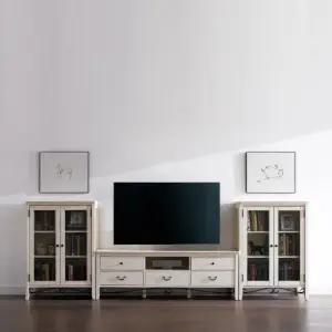 로맨틱 거실장+1100 유리장(2ea)