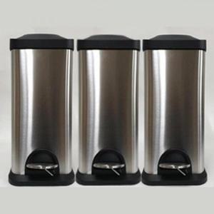 [제이큐]페달 달린 스텐 직사각 휴지통 다용도휴지통 15L