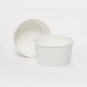 [해피팩]아이스크림 테이크아웃 일회용 다용도 컵 화이트 무지 종이용기 200호 소량 200개