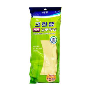 크린랩 간편 고무장갑 10켤레 / 짧은 단미니 고무장갑 아이보리