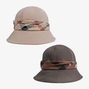 [롯데백화점]닥스 여성 닥스 체크 주름 벙거지 DK37WBK007