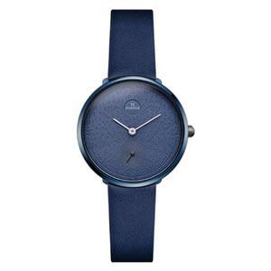 여자파란색미니멀리즘패션라운드손목시계