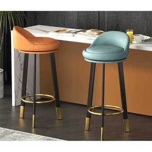 바 의자 라이트 럭셔리 등받이 높은 의자 철 회전 바 의자 홈 바 의자 북유럽 현대 높은 의자