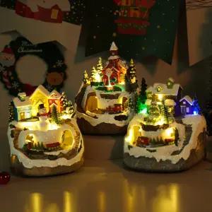 크리스마스 소품 움직이는 기차 오르골 캐럴8곡 GHX02