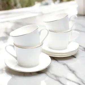 [어바웃리빙]네오골드 본차이나 커피잔 4인세트 8P