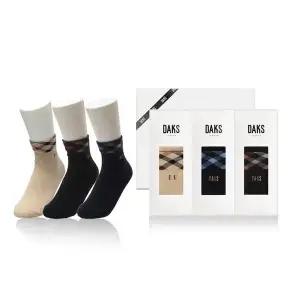[닥스](강남점)양말 숙녀 무압박단목 사선하우스체크 3족세트 DK24485