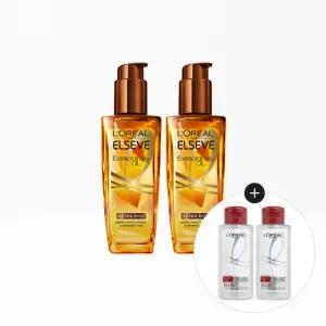 [로레알파리]엑스트라오디네리 오일 100ml 2개(타입선택)+샴푸 미니 100ml(랜덤) 2개