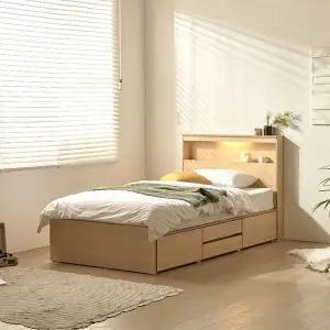 [하프클럽/]H8324 2단 수납 LED 침대 SS 2colors