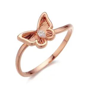 갤러리아 여자 14K 반지 레이어드 링 컷팅 나비 큐빅