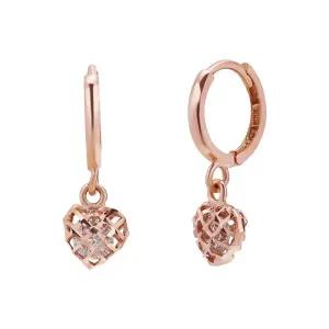 갤러리아 여자 14K 귀걸이 원터치 금 벌집 하트 큐빅