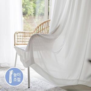 [하프클럽/쁘리엘르]실루엣 쉬폰 나비주름 커튼 180X230(조절핀)