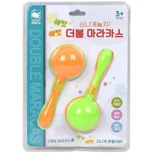 R 화이트웨일 601 더블 마라카스 oz-601 리듬 악기완구 어린이집 유치원 교재 교구