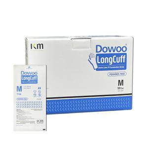 KM 도우 롱 커프 멸균 라텍스 글러브 M 50개/1통 의료용 진료용 장갑