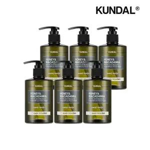 [쿤달] 허니 앤 마카다미아 클린 앤 퓨어 핸드워시 베이비파우더 258ml x6개