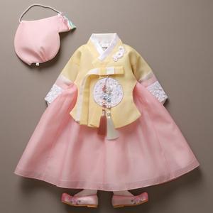 [꼬까한복]노랑 이꽃수당의 여아한복