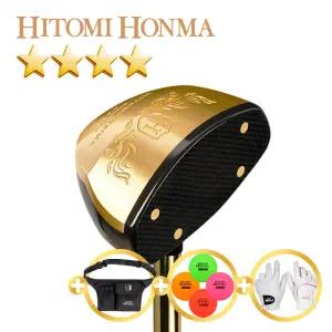 [2025년형] 협회공인인증 히토미 혼마 4스타 최상급 감나무 헤드 파크골프채 ROYAL GOLD