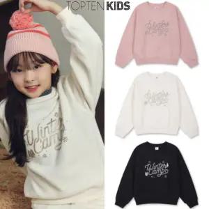 [탑텐키즈](하남점)여아) 테마 윈터캠프 라이트플리스 레터링 스웨트셔츠 MKE4TR2001