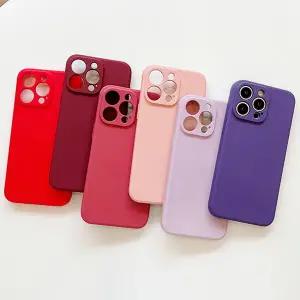 풀커버 아이폰16 15 14 13 12 11 미니 플러스 프로 프로맥스 리퀴드 실리콘 카메라 렌즈보호 핸드폰 케이스