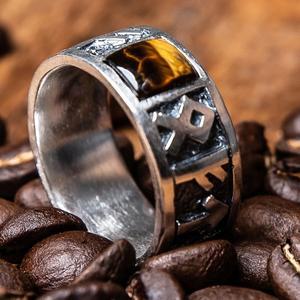 치포트 순은 수호자 룬 미니 호안석 반지