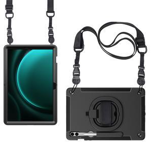 갤럭시탭 S10+ S9+ S9FE 플러스 케이스 폴리곤 아머 회전형 거치대 손잡이 어깨끈 스트랩 커버