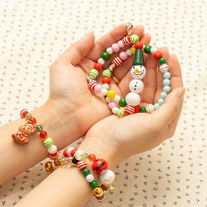 민화샵 크리스마스 비즈 세트 팔찌 만들기 키링 재료 악세서리 DIY키트 구슬 소품