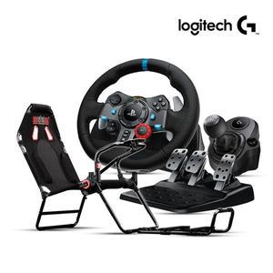 [Logitech]로지텍코리아 G29 레이싱휠, 쉬프터, GT LITE 레이싱 스탠드 패키지(PS5/PS4/PC)SSG