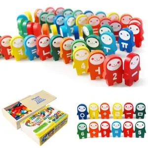 원목 도미노세트 한글 숫자 공부 컬러 나무블럭 도미노게임 자음모음 학습 블록 (102p)