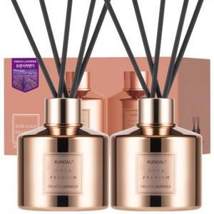 쿤달 퍼퓸 디퓨저 로즈골드 에디션 200ml 2개 + 섬유스틱 10개, 프렌치라벤더