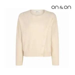 [온앤온][온앤온] 사선 버튼 라운드 니트(JK2WPB34)