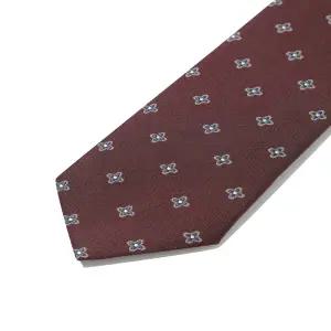 [커스텀멜로우] 플라워 패턴 와인 실크 넥타이 CAAIX24109WIX