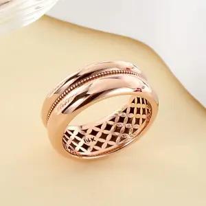 14K 볼륨 밀그레인 더블링 올밴드 반지 SRS40891