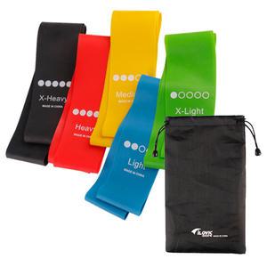 아이로빅 루프밴드 5종+전용파우치 세트/힙업 스쿼트 운동 튜빙 풀업 고무 스트레칭 힙 밴드