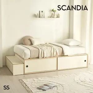 [스칸디아]플랫츠 슬라이딩 빅수납 벙커 침대+계단 세트 SS(라텍스7존독립매트)