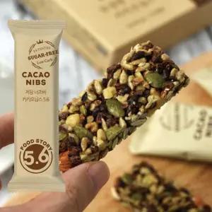 원물그대로 설탕대신 대체당 저당 넛츠바 카카오닙스 6봉/견과류바 너츠 영양바 식사대용간식 에너지바