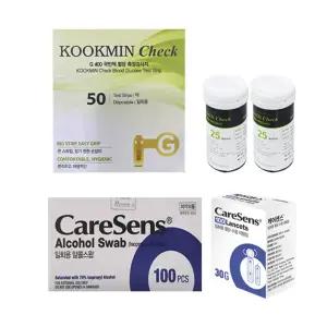 국민첵 G400 혈당측정시험지 세트 + 란셋100개+알콜솜100매