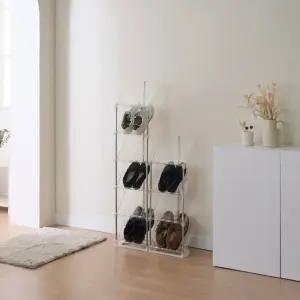 폴린마켓 실내화거치대 신발정리대 신발정리함 아기신발장 박스 유아 거실화 슈박스 슬리퍼 현관 틈새 미니 선반 꽂이 좁은 투명 보관함 장화 욕실화