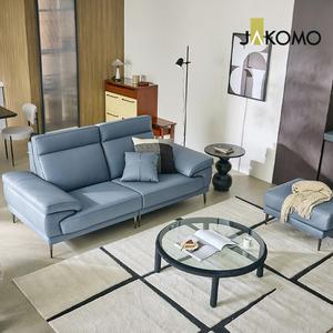 [자코모] 콘테 3인 럭스 통가죽 천연면피 소가죽 소파+스툴