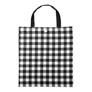 더해피 다용도 주머니 가방 체크 블랙 파우치 에코백/초등/보조/어린이/초등학생/슈즈백/신발주머니/학원