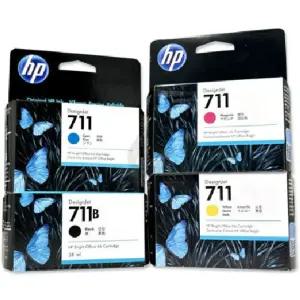 HP 정품 711B/711 잉크 3WX00A CZ130A CZ131A CZ132A 4색세트 / T120 T520 용 검정 약 38ml 컬러 약 29ml씩