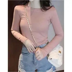 메이비누스 6color 여성 라운드티 무지티 이너티 얇은티 긴팔 티셔츠 (블랙 그린 오렌지 화이트 버건디 핑