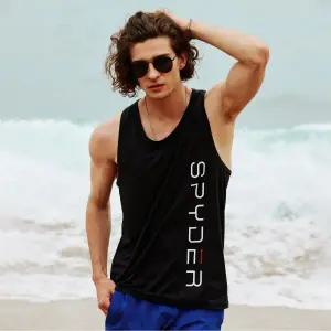 [롯데백화점]스파이더 남성 러닝 레터링 로고 싱글렛 SPIMCNSL231MBLK