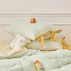 [모던하우스] ON 소르베 데이즈 그린 스트라이프 리본 베개커버 40x60