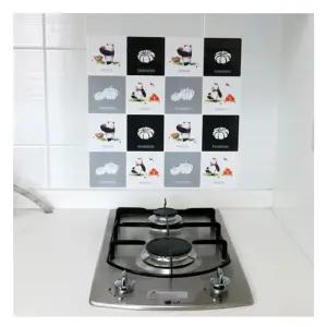 그래픽타일(4매) 작은곰 CSGT-28/꾸미기/스티커/데코/거실/포인트벽지/그래픽/욕실/시트지/거실벽/인테리어