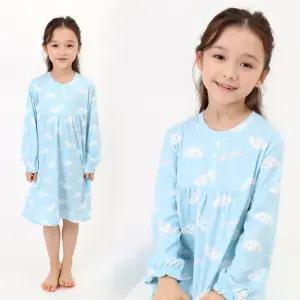 산리오 시나모롤 피치 기모 9부 여아 원피스 잠옷 / 키즈 유아 파자마