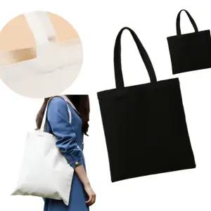 DIY 제작 무지 에코백 1개 가방 꾸미기 어깨끈 화이트 블랙 면소재 캔버스백