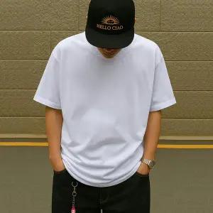 [샤카웨어] 7.5oz 맥스 헤비웨이트 무지 오버핏 레이어드 반팔티 화이트 MHS01