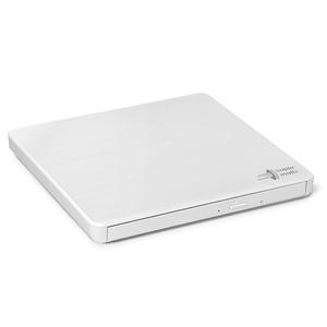 LG Hitachi GP60 외장 DVD 드라이브, 노트북용 슬림 휴대용 버너/라이터/플레이어, Windows 및 Mac OS 호환, USB 2.0, 8배 읽기/쓰기 속도 - 흰색