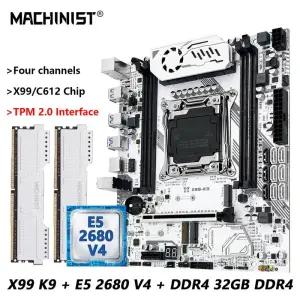 MACHINIST K9 X99 마더보드 옵션 콤보 DDR4 32GB RAM LGA 2011-3 제온 E5 2680 V4 CPU 키트 C612 칩 TPM2.0