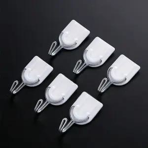 고품질 부착식 무타공 벽 고리 소품 걸이 후크 6P M11533 접착식걸이 (WA668B6)
