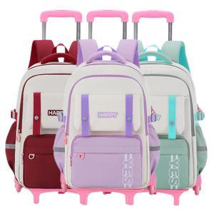 여자 학생을위한 새로운 초등학교 가방 롤러 배낭 Mochila Escolar Ni a Rolling Imperme ve Borse